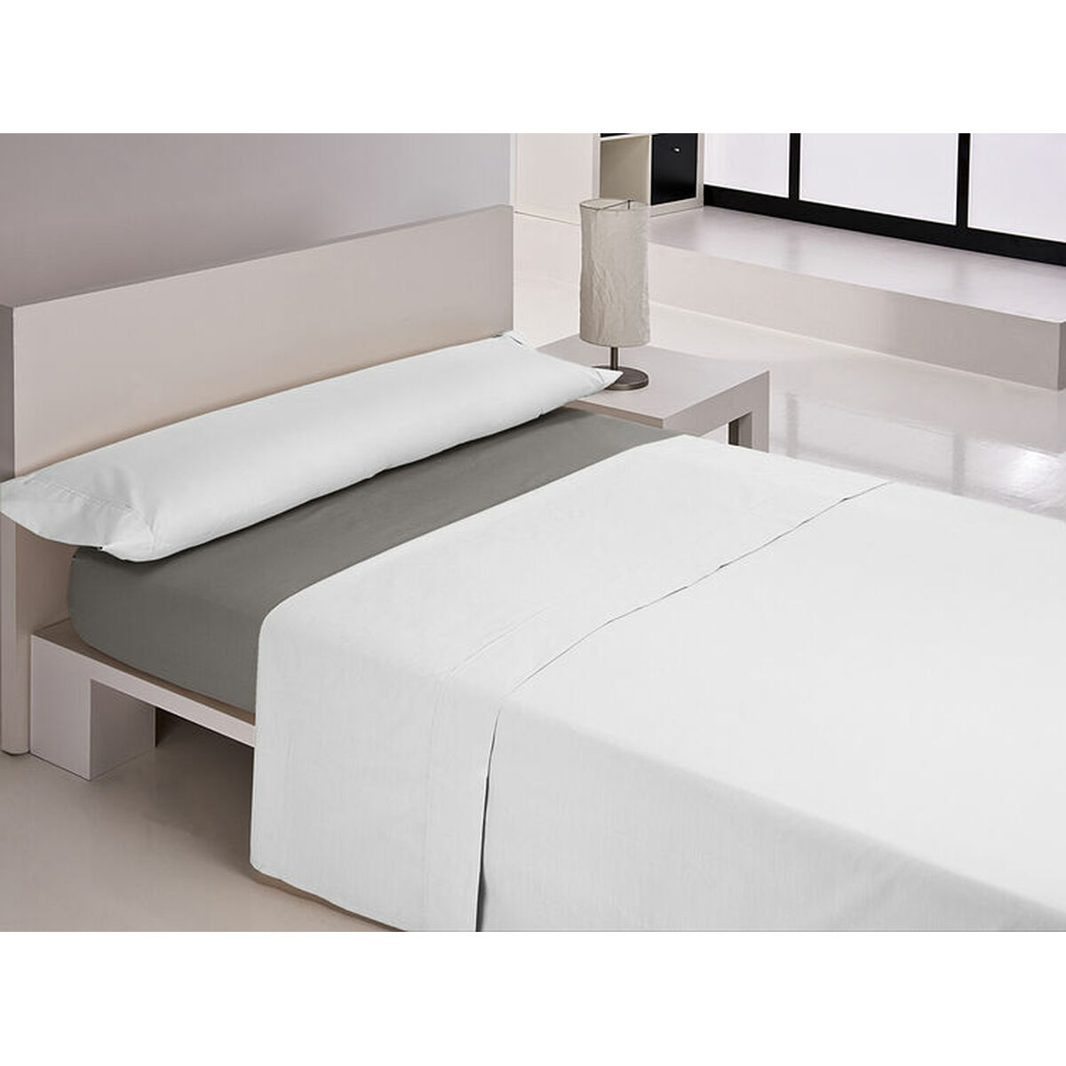 Fitted bottom sheet Happy Home MIX COLORS Anthracite Super king 200 x 200 + 30 cm